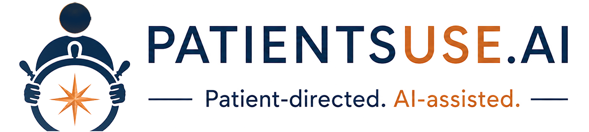 PatientsUse.AI · Patient-directed. AI-assisted.